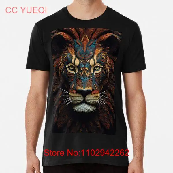 Футболка премиум-класса с абстрактным 3d-рисунком льва и надписью Roaring Majesty