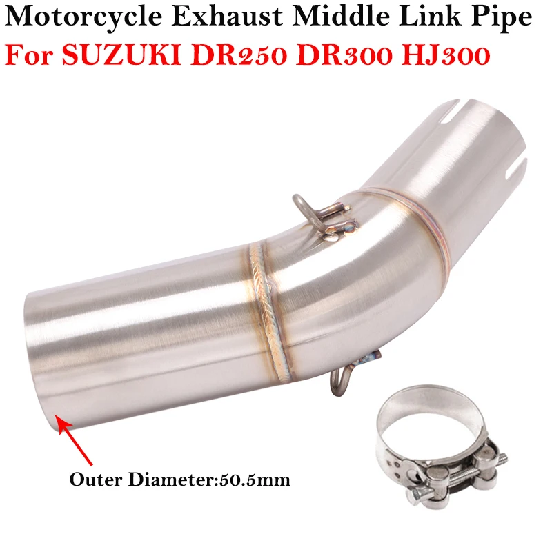 

For SUZUKI DR250 DR300 DR 300 HJ300 Motorcycle Exhaust Escape Slip On Modified Middle Tube Link Pipe Connection 51mm Muffler