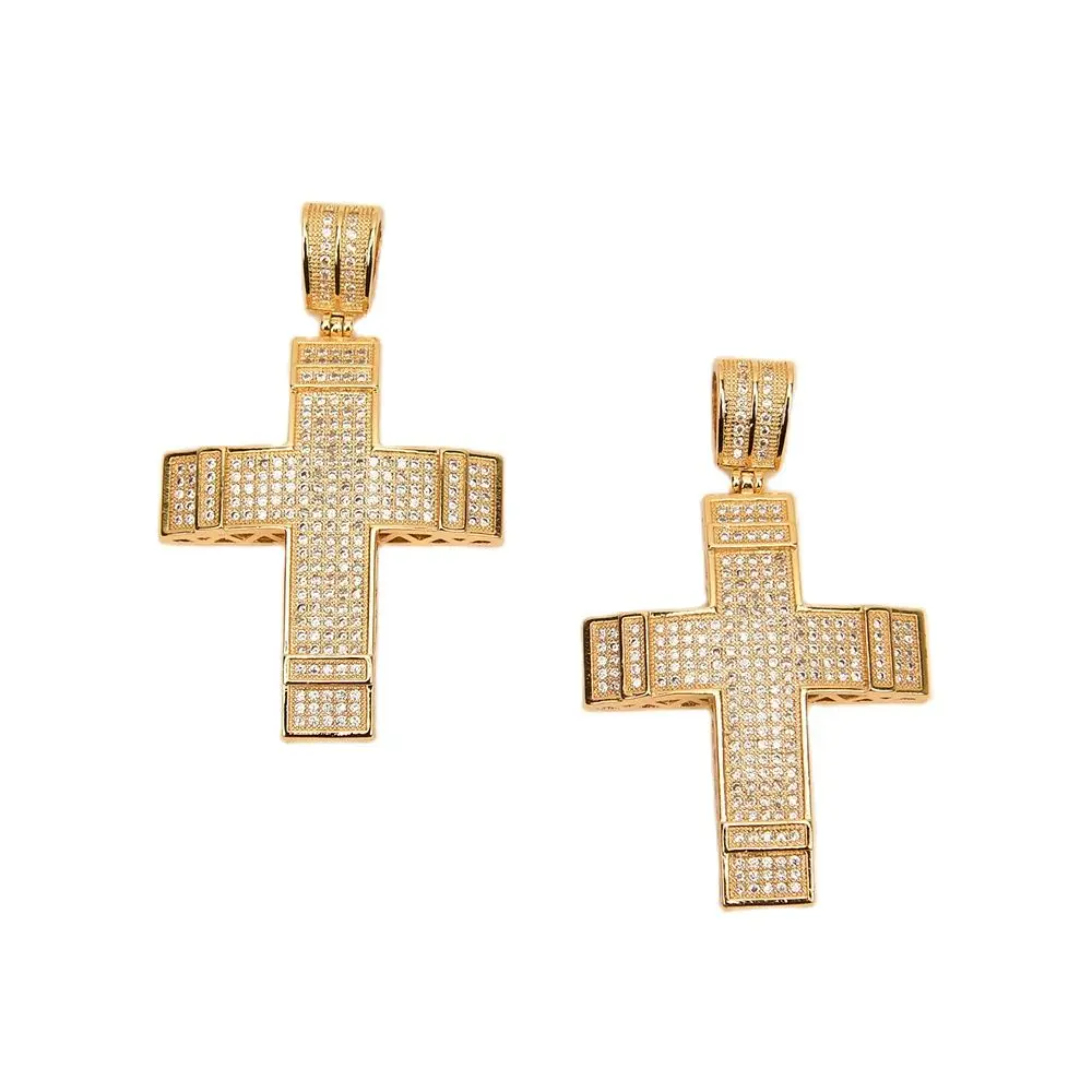 

APDGG 2 Pcs Micro pave CZ Paved Virgin Mary Crucifix Religious Cross Pendant Charms For Necklace Jewelry Making DIY