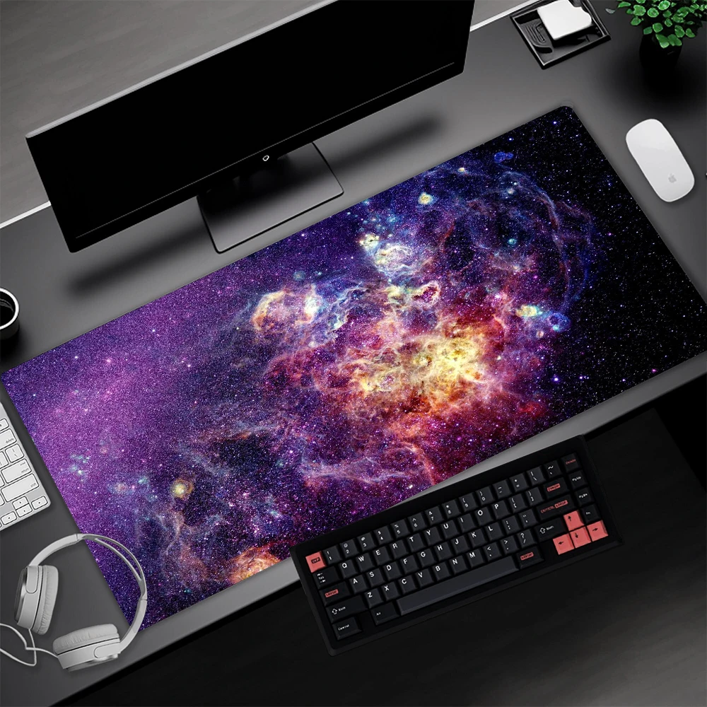 Universe Purple Mousepad Starfield Large Rugs Galaxy Mouse Ped Gamer Milky Way Mause Pad Space Office Accessories Desk Mat 120cm