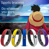 bandai anime negative ion one piece energy anti fatigue bracelet student sports silicone bracelet couple bracelet jewelry