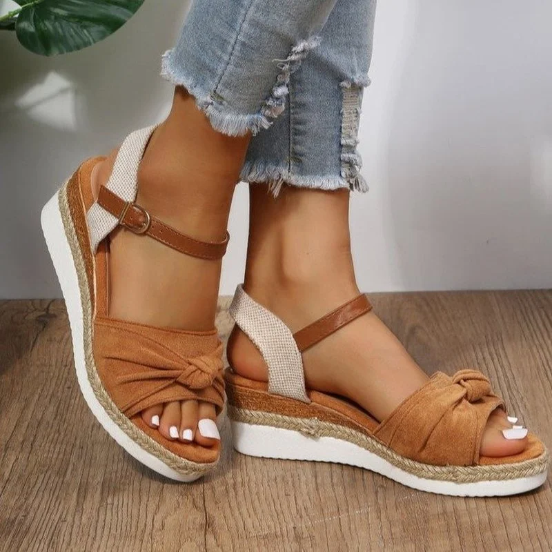 

Women's Large Size 42 Sandals Summer Female Low Heel Wedge Casual Platform Sandals Fashion Ladies Open Toe Sandals Footwear