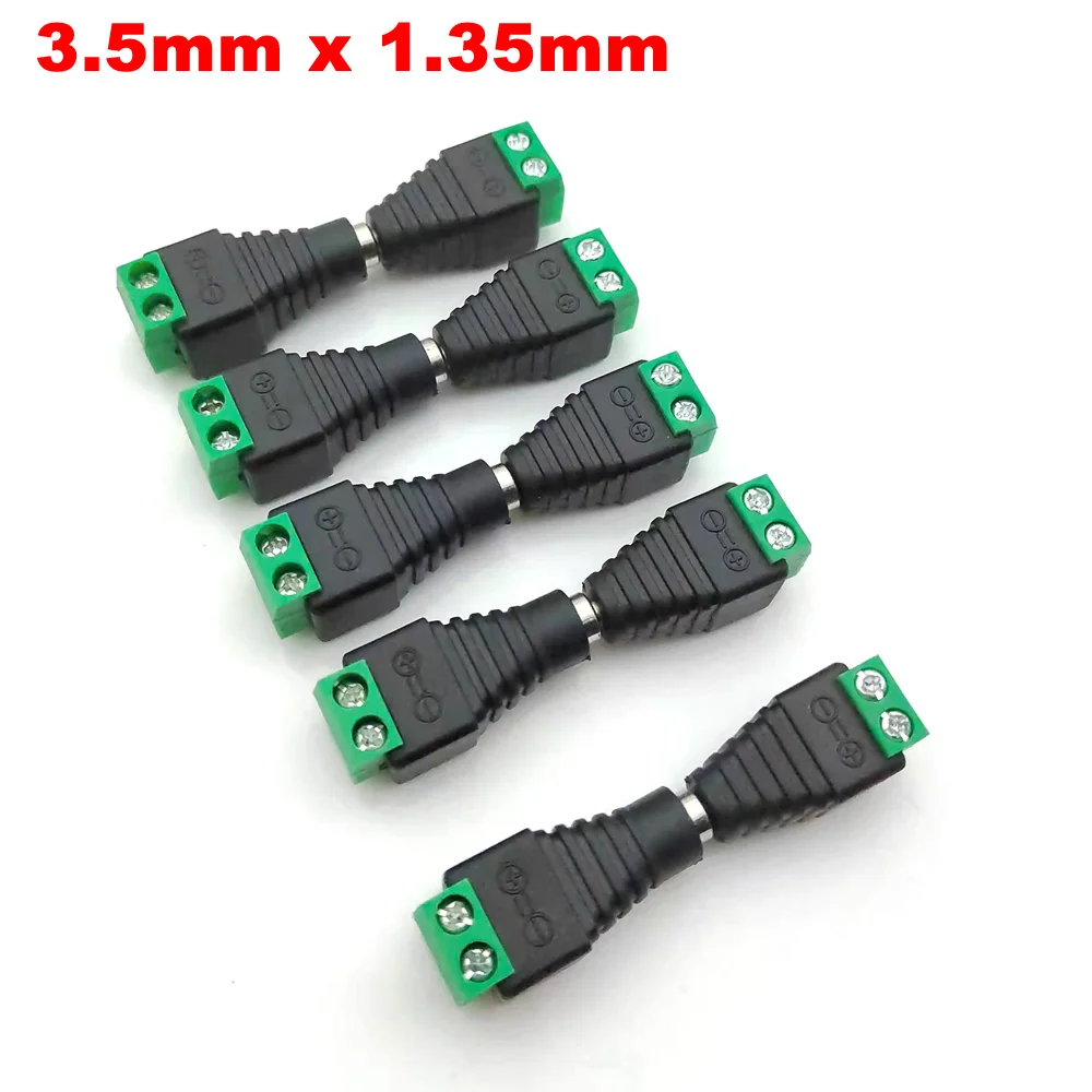 

5Set Cameras 3.5mm x 1.35mm Female Male DC Power Plug Adapter Female Plug Jack Adapter Connector Male Plug Socket green