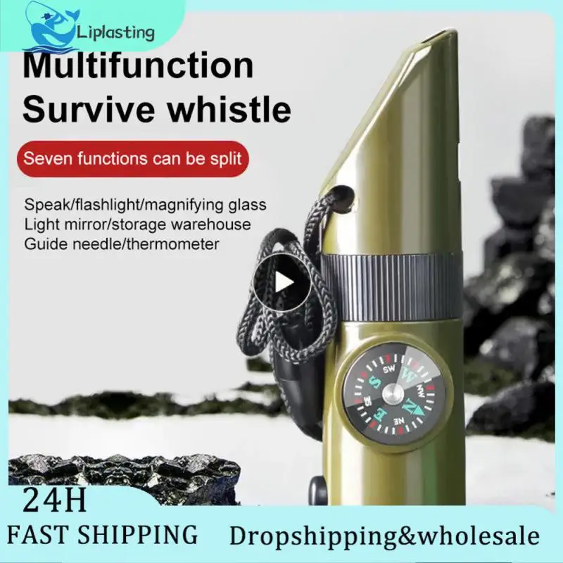 

Multi-function Whistle Life-saving 7 In 1 Multifunctional Whistle High Decibel Survival Whistle Emergency Survival Whistle