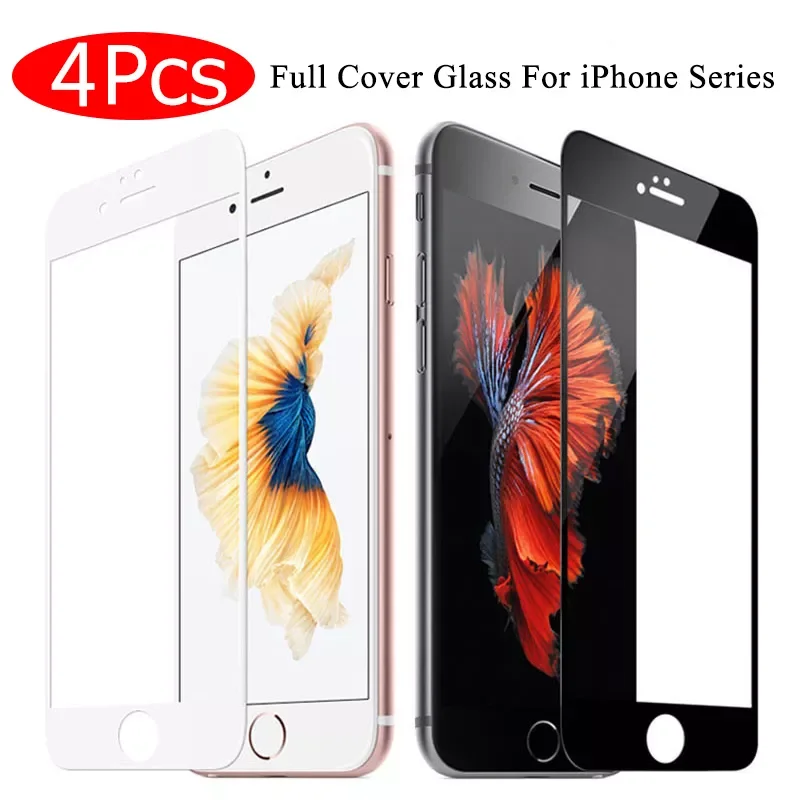

New Fashion For iPhone X XS Max XR Curved Edge Full Cover Tempered Glass On For iPhone 7 8 6 6s Plus Screen Protector Protectiv