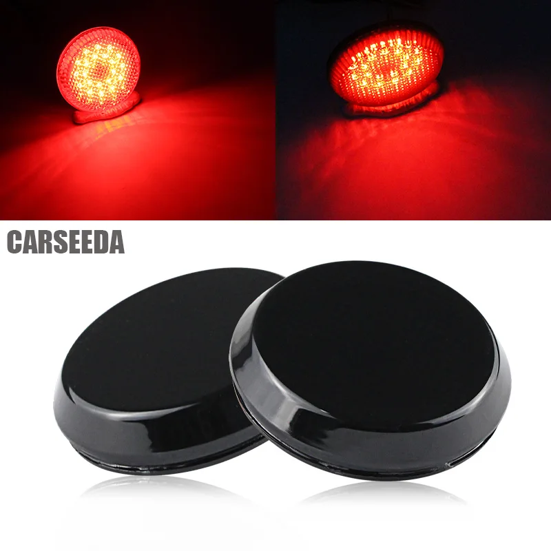 

2PCS Red/Black lens LED Rear bumper reflector light tail brake stop light lamp for Toyota Highlander Sequoia ZRR70 Noah Voxy