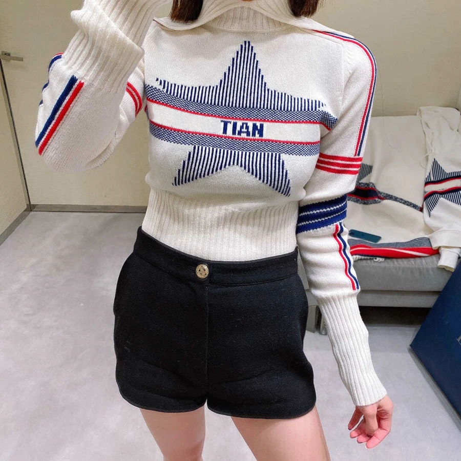 

Женский свитер, новинка сезона весна 2022, вязаный женский свитер Y2k, трикотажный топ с круглым вырезом, повседневный джемпер с длинным рукаво...