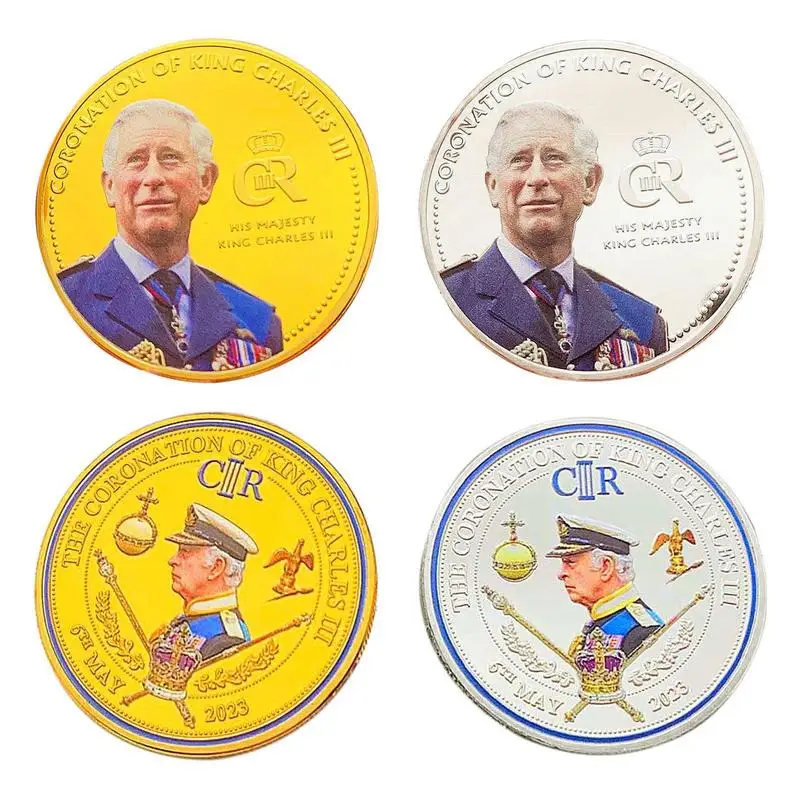 

Charles III Commemorative Coin Uk Royal Challenge Coins Keychain Family Friends Gift Commemorative Metal Coin For Souvenir