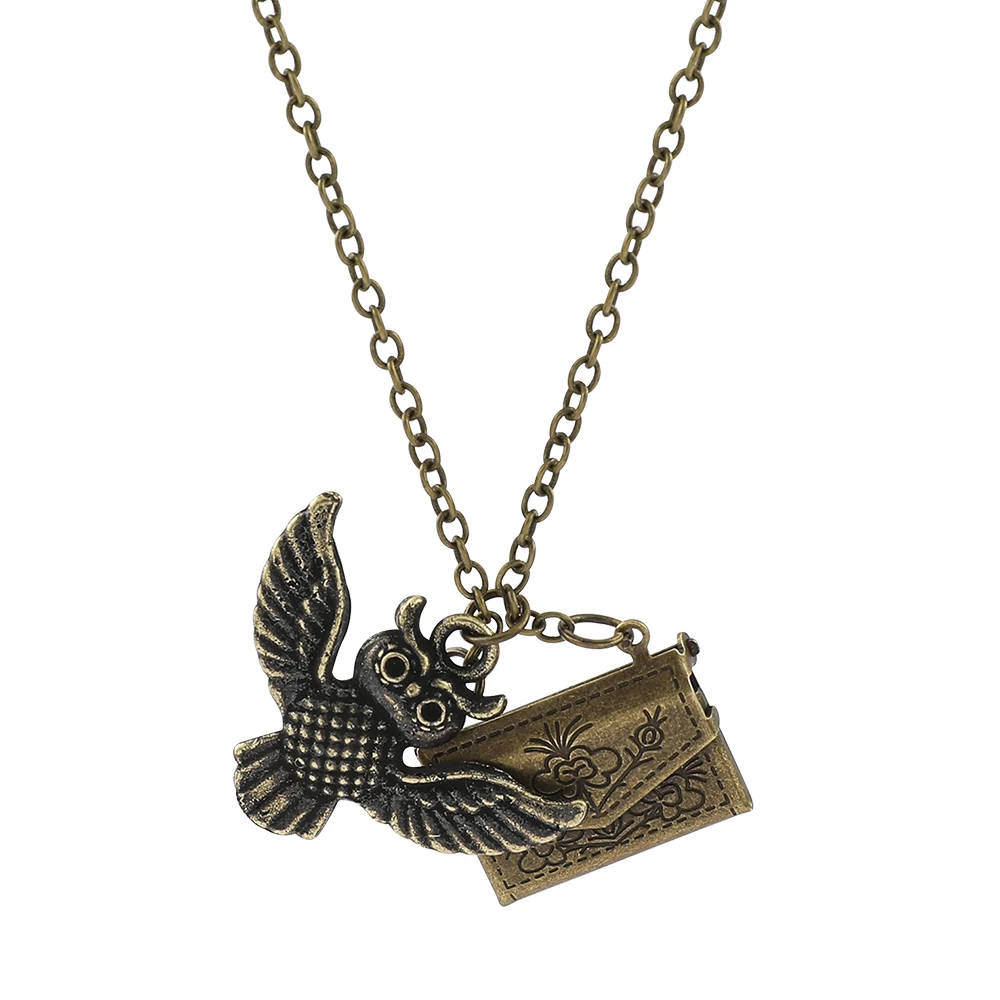 

Harry Potter Hedwig Necklace for Women Antique Owl Messenger Pendant Necklaces Medieval Magic Letter Vintage Neck Chains Jewelry