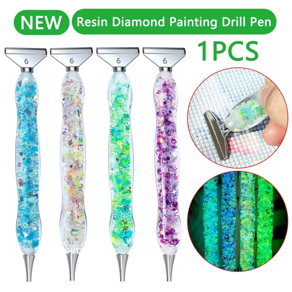 

Luminous Point Drill Pen Metal Head 5D Diamond Painting Pens Cross Stitch Luminous Spot Drill Pen Embroidery Replacement Tips