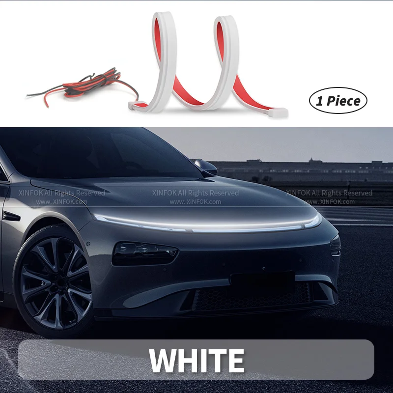 

Направляющая светильник вая лента для капота автомобиля, водонепроницаемая световая лента для динамической капота двигателя, декоративная светильник вая полоса, гибкая светодиодная лента для дневных ходовых огсветильник