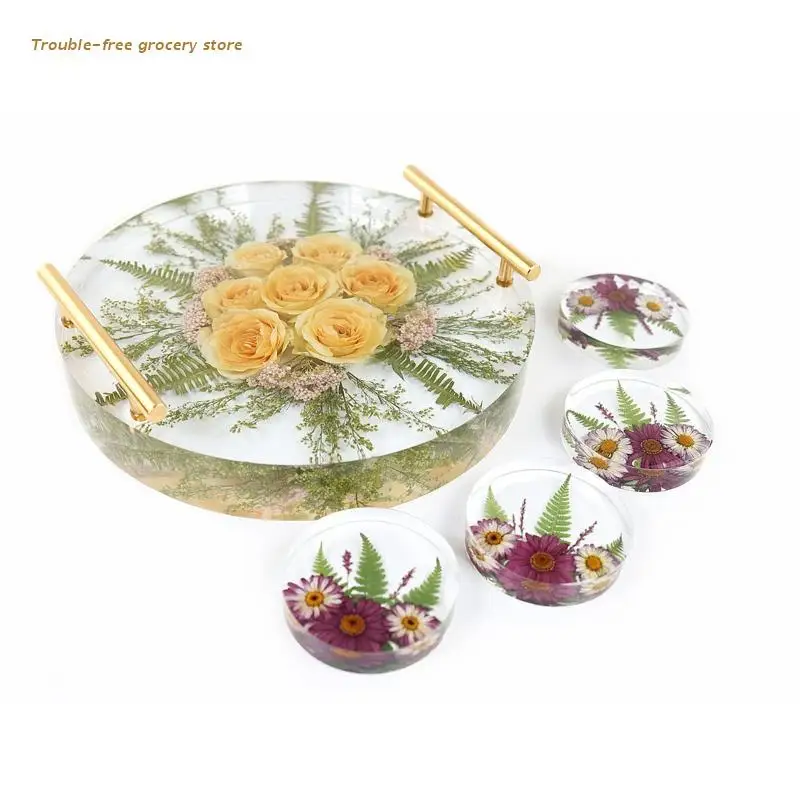 

Silicone Coaster Molds with Handles Set Epoxy Resin Tea Cup Mug Mat