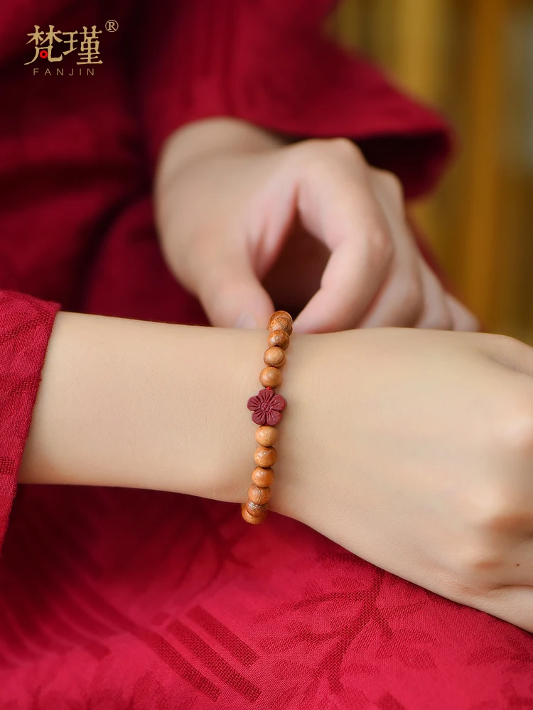 

Оригинальный дизайн браслет Fanjin из персикового дерева цинабар Слива художественное украшение для мужчин и женщин Новогодний подарок для пар