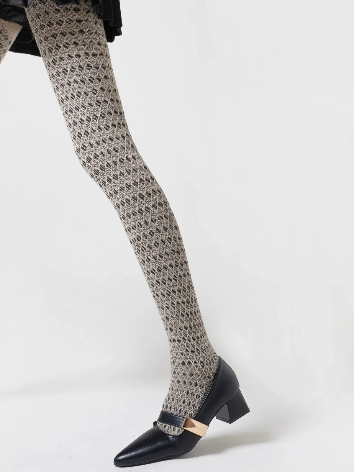 Весенне-осенние женские винтажные вязаные леггинсы Mori Girls с цветными блоками