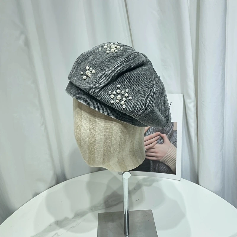 Преппи сладкий жемчуг ковбойский берет для детей Весна/Лето онлайн красное лицо