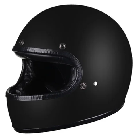 Шлем мотоциклетный Полнолицевой из черного стекловолокна, матовый черный, для гонок