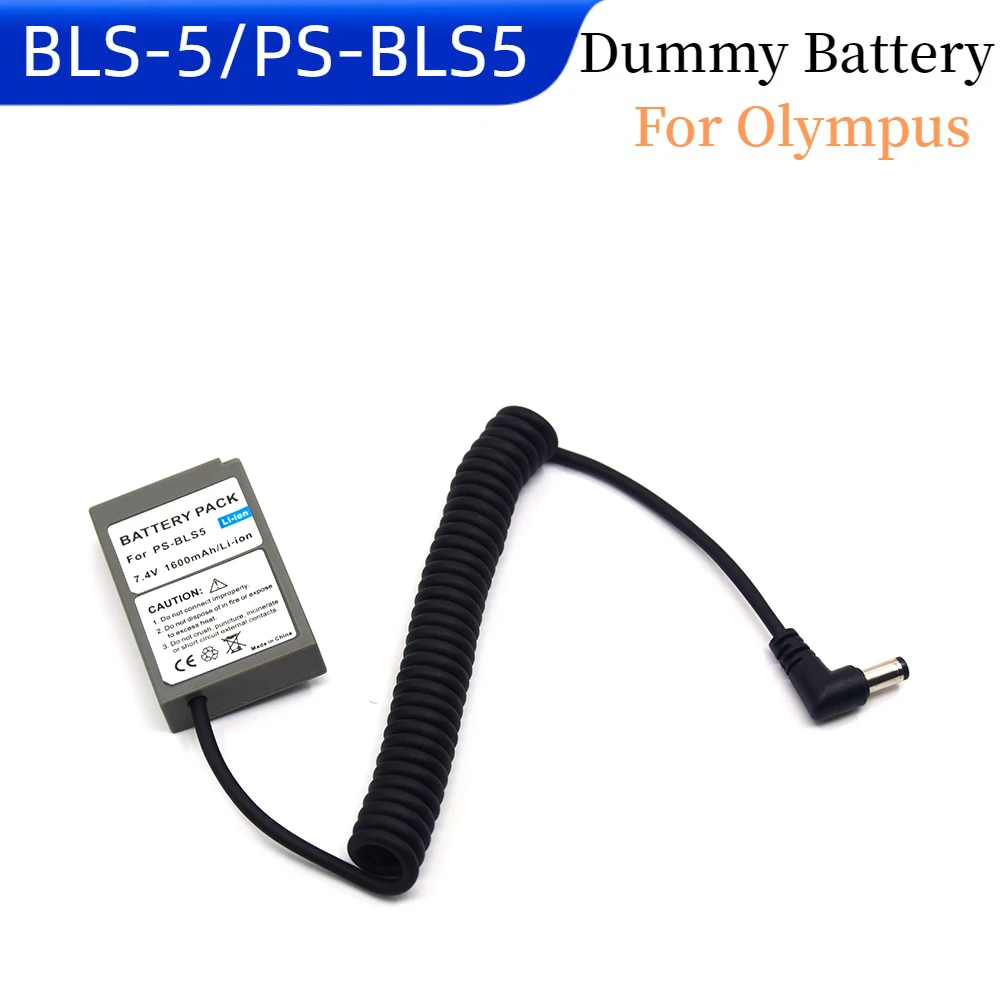 

PS-BLS-5 Dummy Battery for Olympus PEN E-PL7 E-PL5 E-PM2 Stylus 1 1s OM-D E-M10 Mark II Camera BLS5 DC Coupler Spring Cable