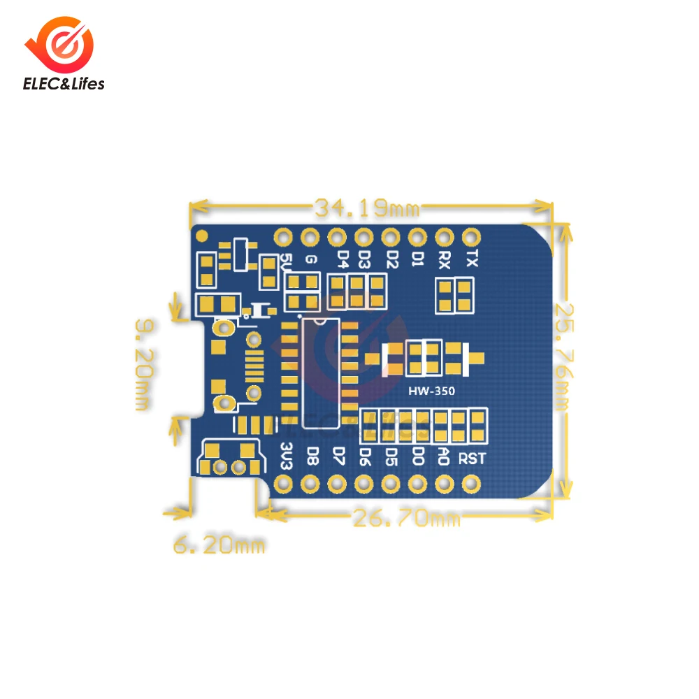2 шт. D1 Мини-плата для разработки Wi-Fi ESP8266 Φ CH340G CH340 Wemos Mini Nodemcu Lua Iot плата 3 В