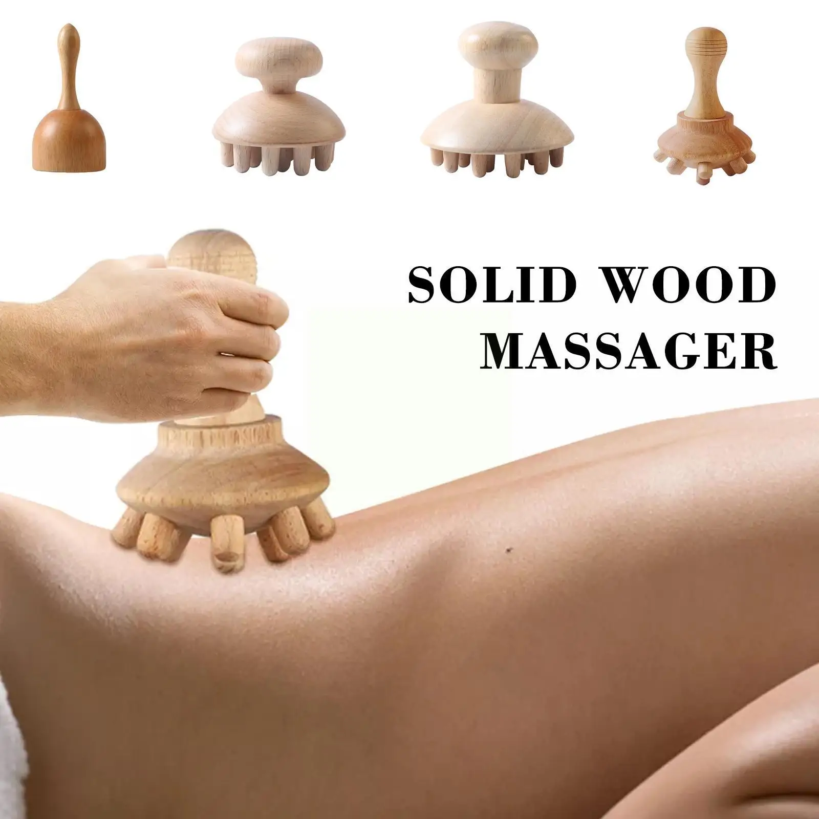

Mushroom Wood Therapy Massager Tool Mushroom Full Body Wood Massager Portable For Pain Relief With Up Down Point P5a7