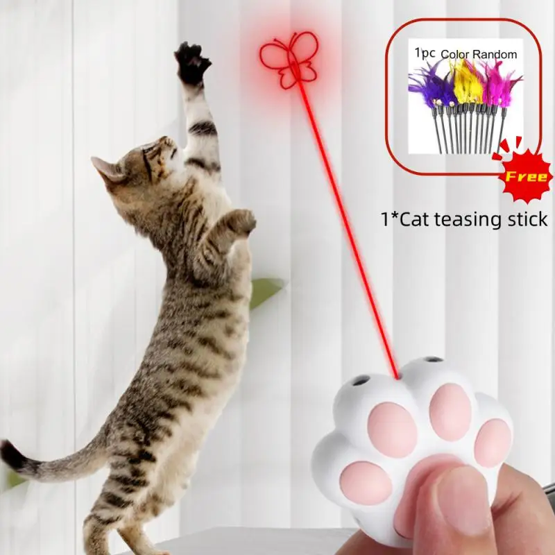 

Pet Cat Toys Pet Laser Toy For Cats Interactive Funny Kitten Training Laser Toy Usb Rechargeable Multifunctional Cat Accessories