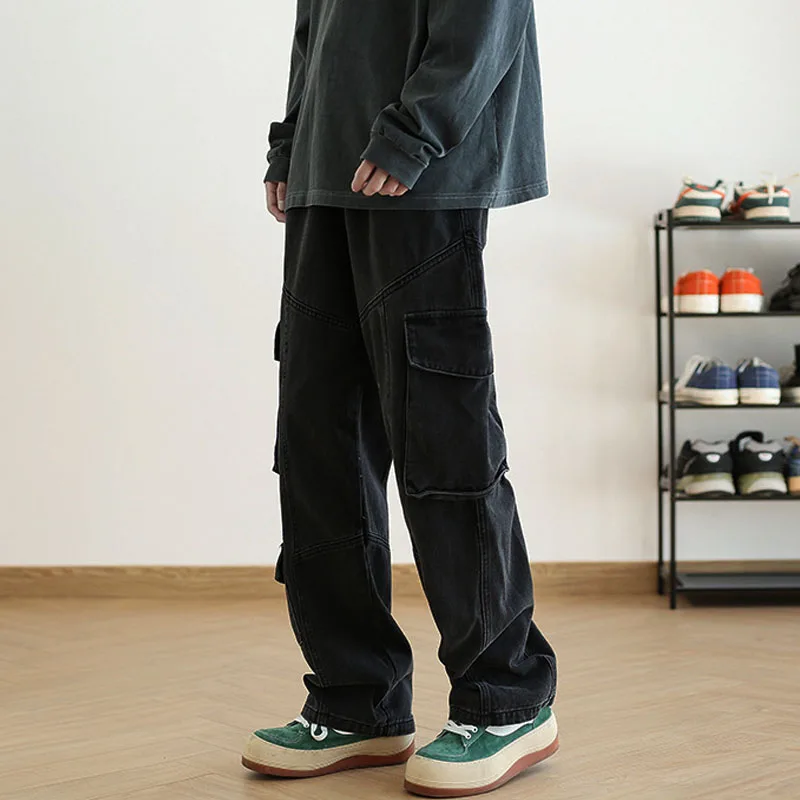 Women's Men's Y2K Clothes Jeans Casual Pocket Cargo Pants Straight Trousers Baggy Jeans Denim Pants For Men Clothing Streetwear
