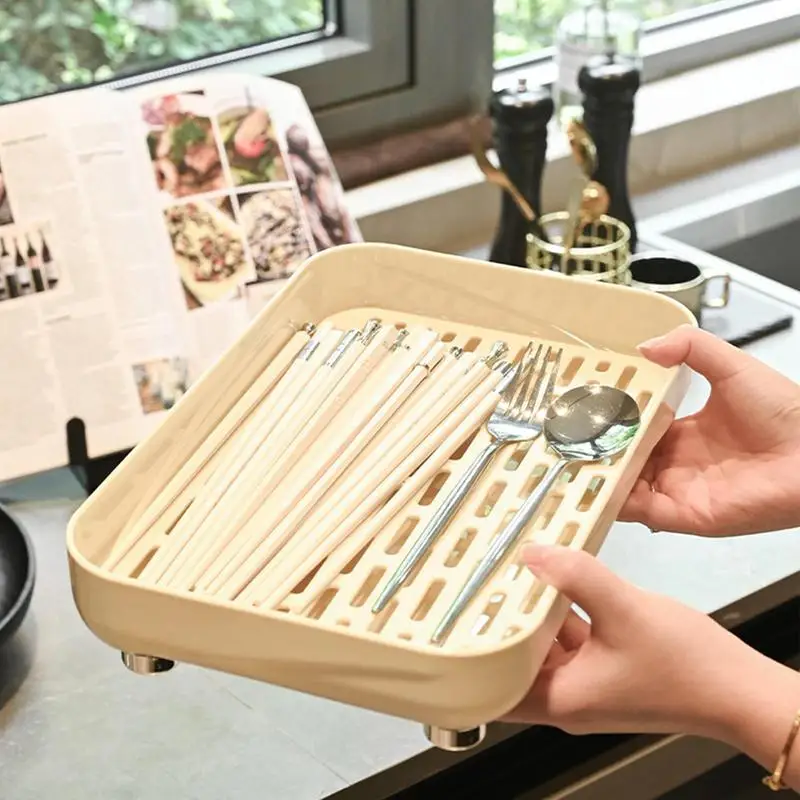 

Cup Storage Tray Double Layer Dish Drainer Fruit Vegetable Water Drain Racks Kitchen Organizer Washing Drying Rack Serving Plate