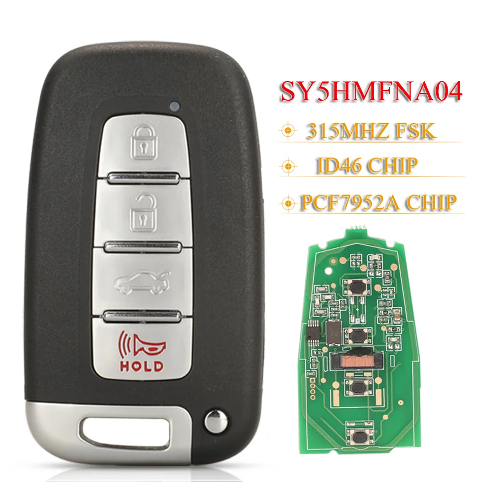 

JYQ SY5HMFNA04 315Mhz ID46 Remote Key For Kia Forte Borrego Sorento Hyundai Elantra Genesis Veloster Equus Tucson Sonata Azera