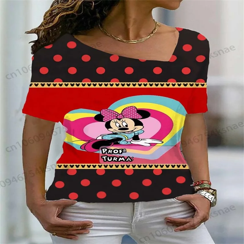 Women's T-shirt Female Clothing Fashion Fashion Woman Blouses 2023 Summer Clothes for Women Tops Mickey Mouse Y2k Top Snow White
