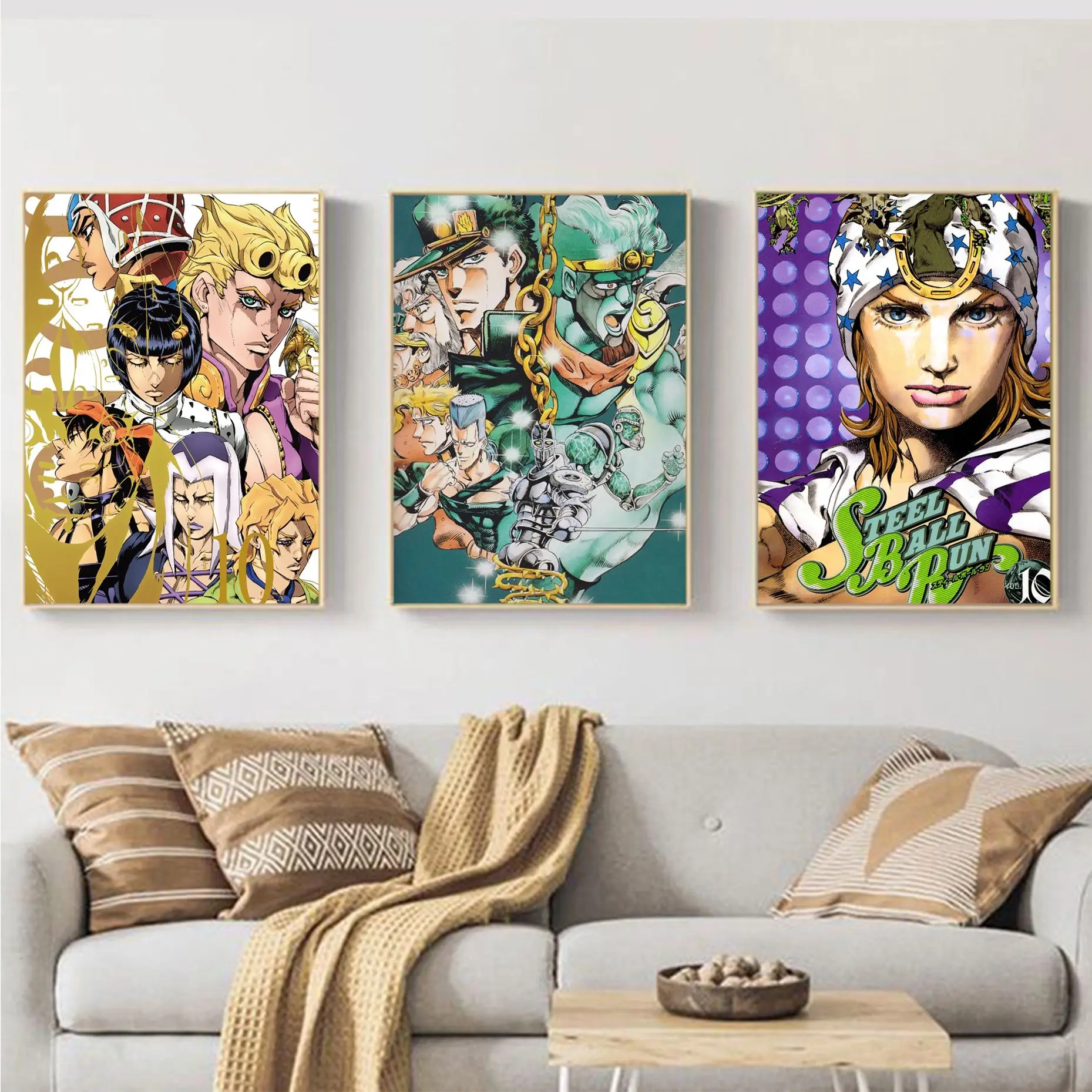 

Retro JoJo's Bizarre Adventure Vintage Posters Sticky Whitepaper Sticker DIY Room Bar Cafe Posters Wall Stickers