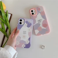 3 in 1 cute cartoon flowers phone cases for iphone 13 12 11 pro xs max xr 8 7 6s plus case soft tpu cover pc lens frame