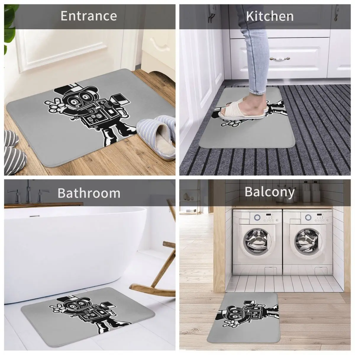 

Classic Cameraman Bath Door Mat Rug Carpet Decor Entrance Living Room Home Kitchen Bedroom Anti-slip Hallway