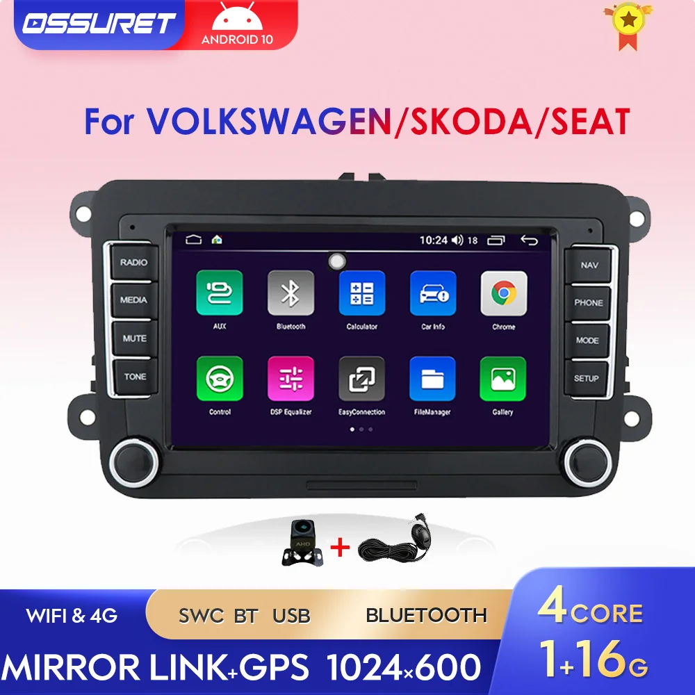 

Автомагнитола 2 Din, Android, мультимедийная Автомагнитола для VW Volkswagen Golf Passat b7 Golf Caddy Amarok Jetta Sharan, Bluetooth, Wi-Fi, SWC