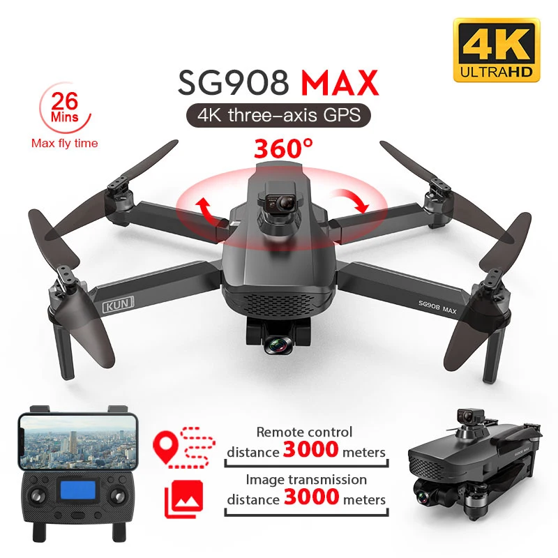 

ZLL SG908 / 908Pro / SG908 MAX 4K Profesional Camera Drone With WiFi 3KM GPS 3-Axis Gimbal Obstacle Avoidance RC Quadcopter Dron