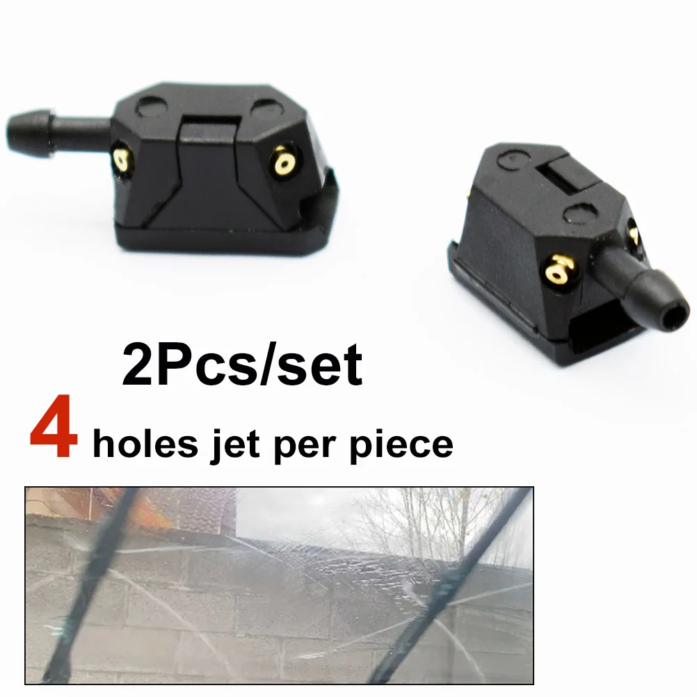 

2x Universal Front Windscreen Windshield Washer Jet Nozzles 4 Way Jets Ajustable Fit 9mm 8mm Width 4mm Thickness Arm
