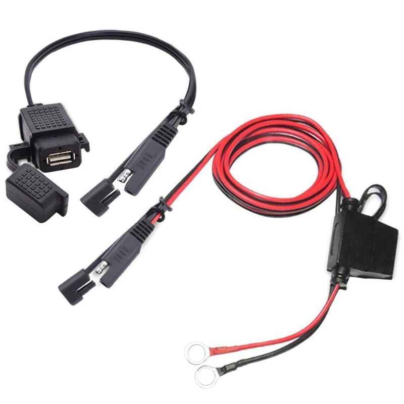 

2023 New Universal Motorcycle Extension Power Adapter for Phone Tablet SAE to USB Charger Motorcycle Cellphone Charger