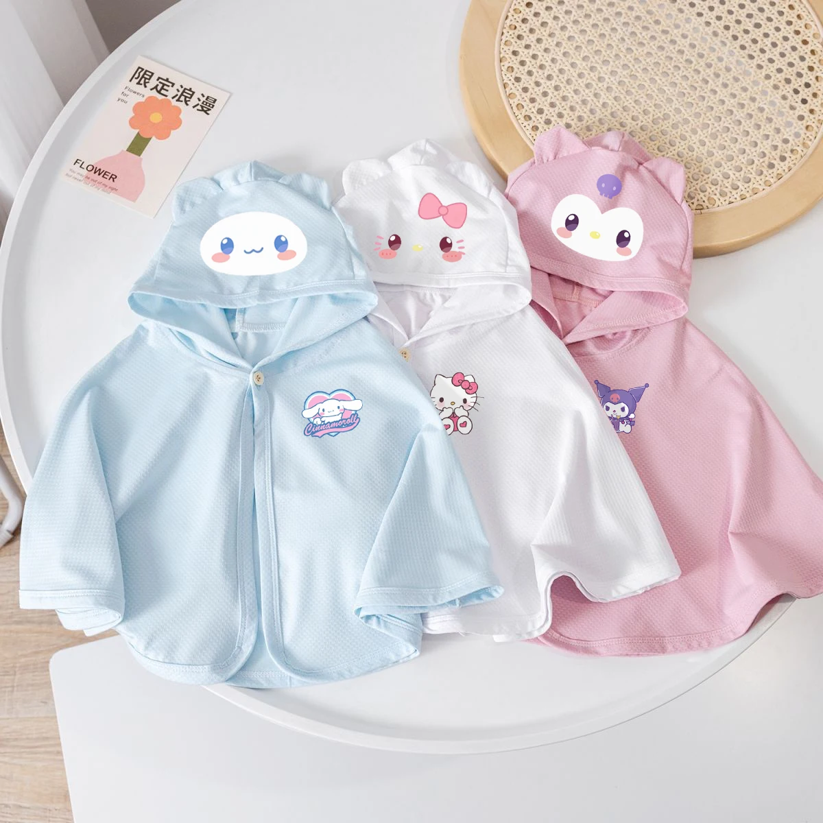 Новинка детская накидка Летний Тонкий мультяшный костюм с капюшоном для