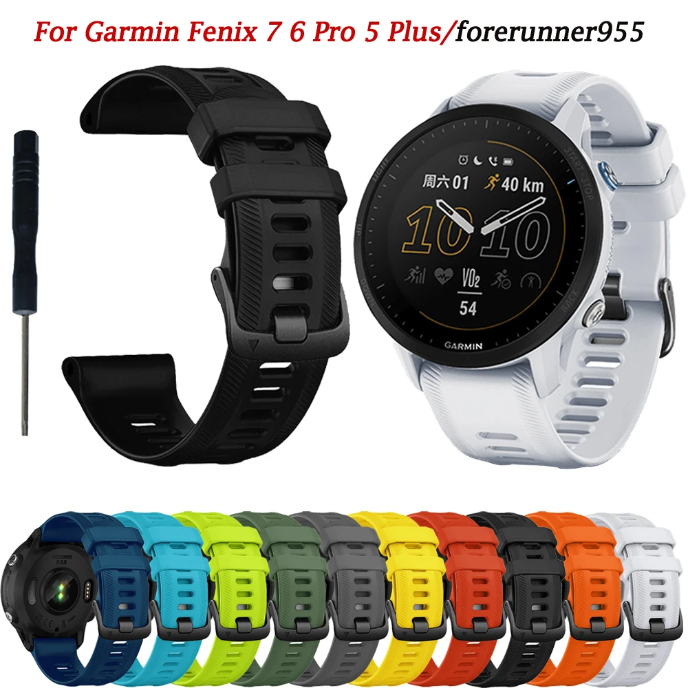 

Ремешок силиконовый для смарт-часов, 22 мм, для Garmin Fenix 7 6 5 Plus Enduro Epix, Forerunner 955 945 935