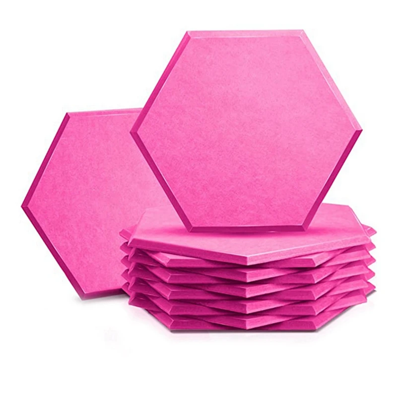 

12 Pack Of 14 X 12 X 0.4Inch Hexagonal Acoustic Panels ​ Soundproof Insulated Beveled Edges