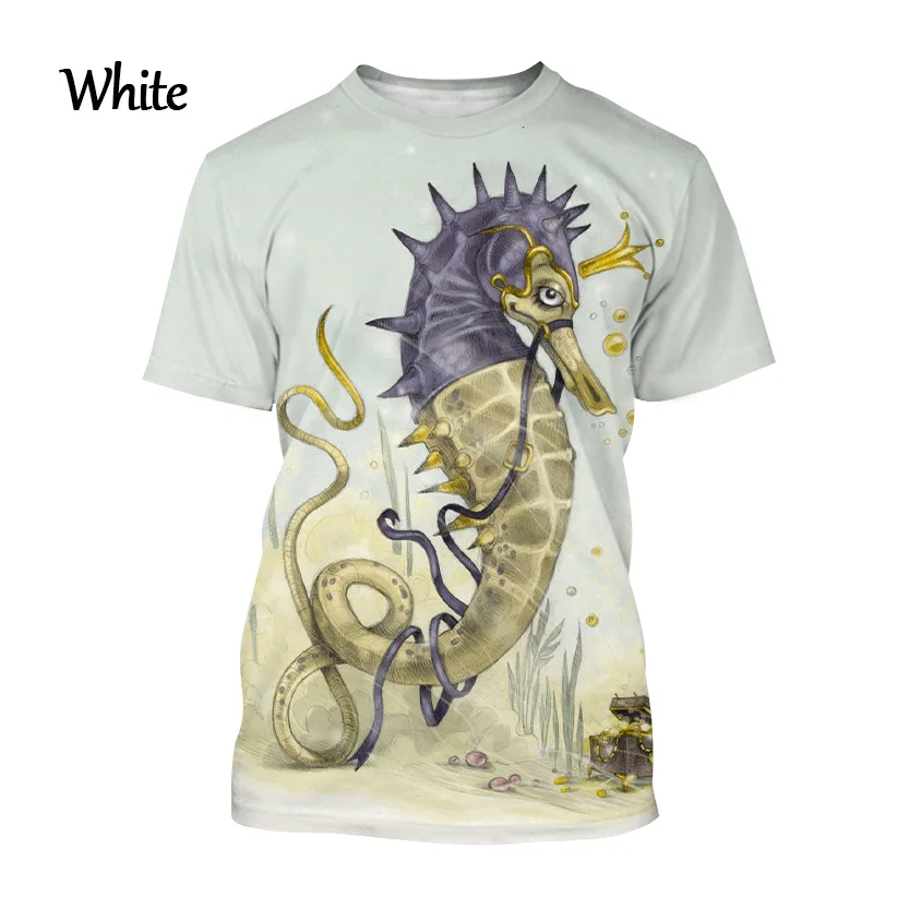 

2022 Hot Sale Seahorse 3D T-shirt Newest Sea Creatures Printing O-Neck Short-sleeve Men's and Women's Tee Shirts