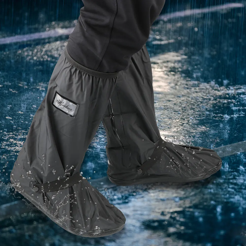 Creative Waterproof Shoe Covers Waterproof Reusable Motorcycle Cycling Bike Boot Rain Shoes Covers With Relectors enlarge