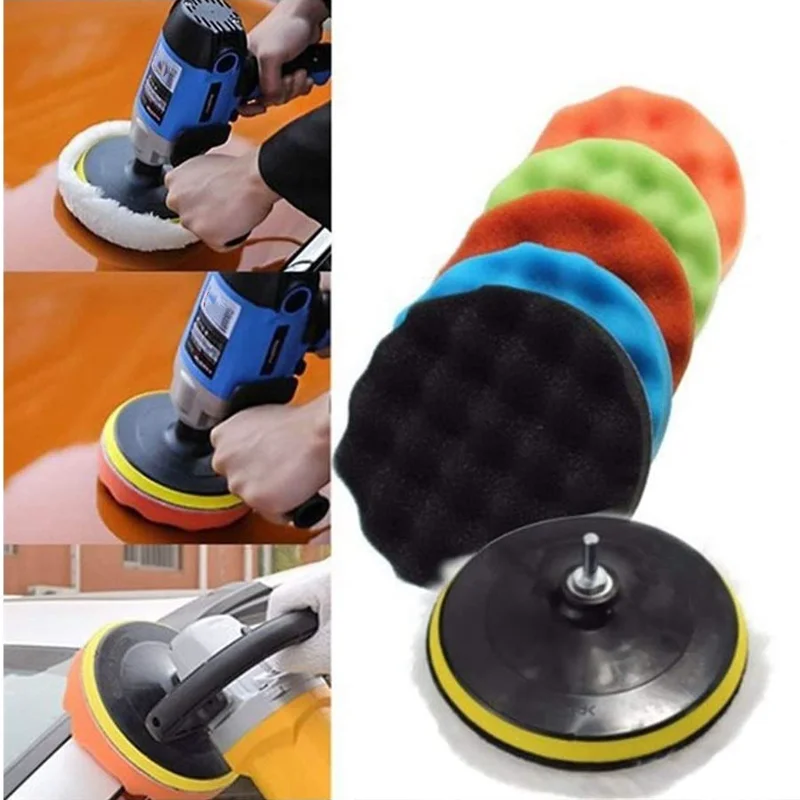 

8PCS 3/4/5/6/7 inch Polishing Kit Polishing Pad Car Waxing Sponge Disk Wool Wheel Auto Paint Care Polisher Pads Car Gadget