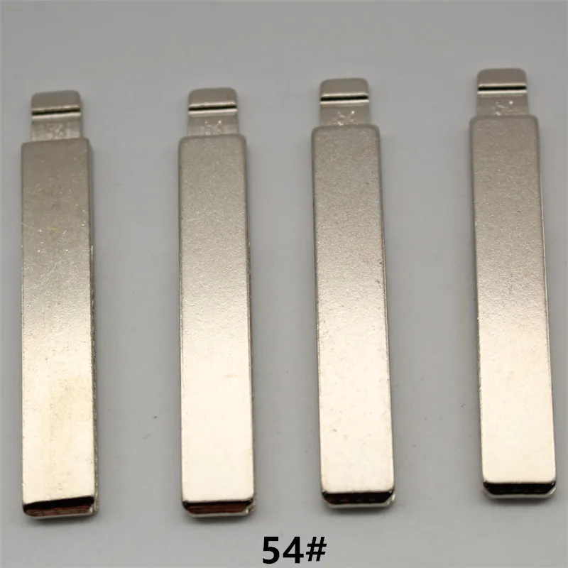 

FLYBETTTER OEM 50Pcs 54# Metal Uncut Flip KD Remote Key Blade For Peugeot 307 (With Groove) Mid Slot