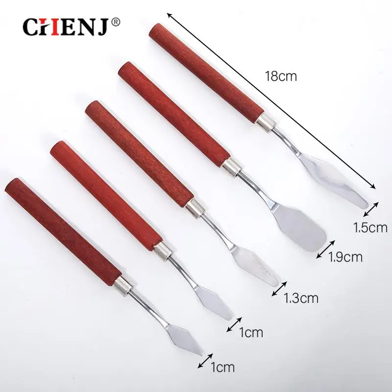 

5 шт., набор из нержавеющей стали для рисования, Ножи-шпатели