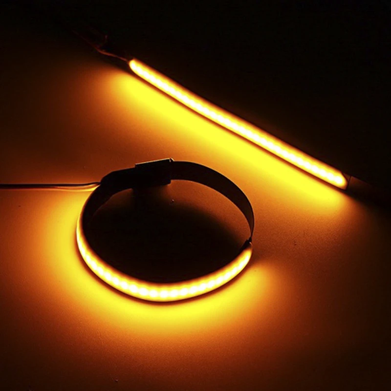 

1Pc1x Yellow Motorcycle Fork Turn Signals Light Amber LED Strips For Clean Custom Look motorcycle light