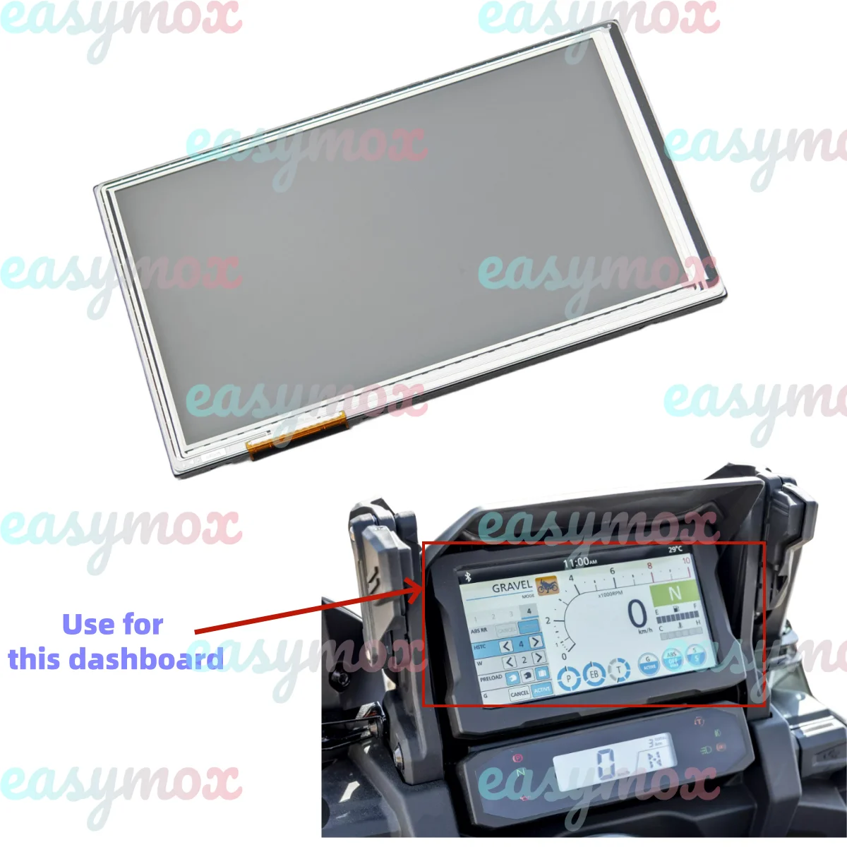 Фото 6,5-дюймовый ЖК-дисплей без дигитайзера для Honda CRF1100L Africa Twin Motorcycle Speedo 2020-2025 гг., приборная панель №1