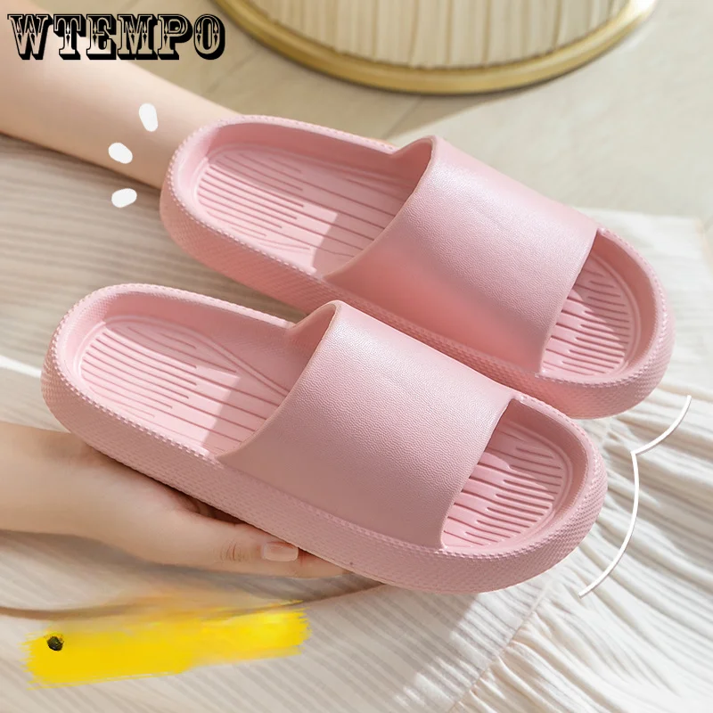 Summer Super Soft Shoes Cloud Slippers Indoor Mute Bathroom Anti-slip Slide Eva Beach Flip Flops Men Ladies Leisure Sandals