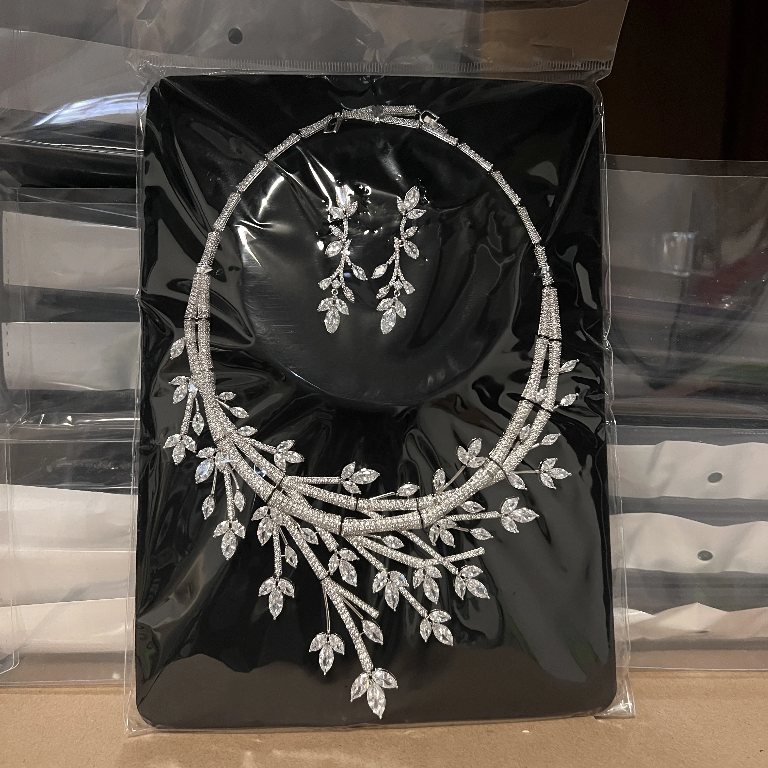 ASNORA Цирконий Высококачественный индийский комплект украшений Conjunto Feminino Kadın Takı