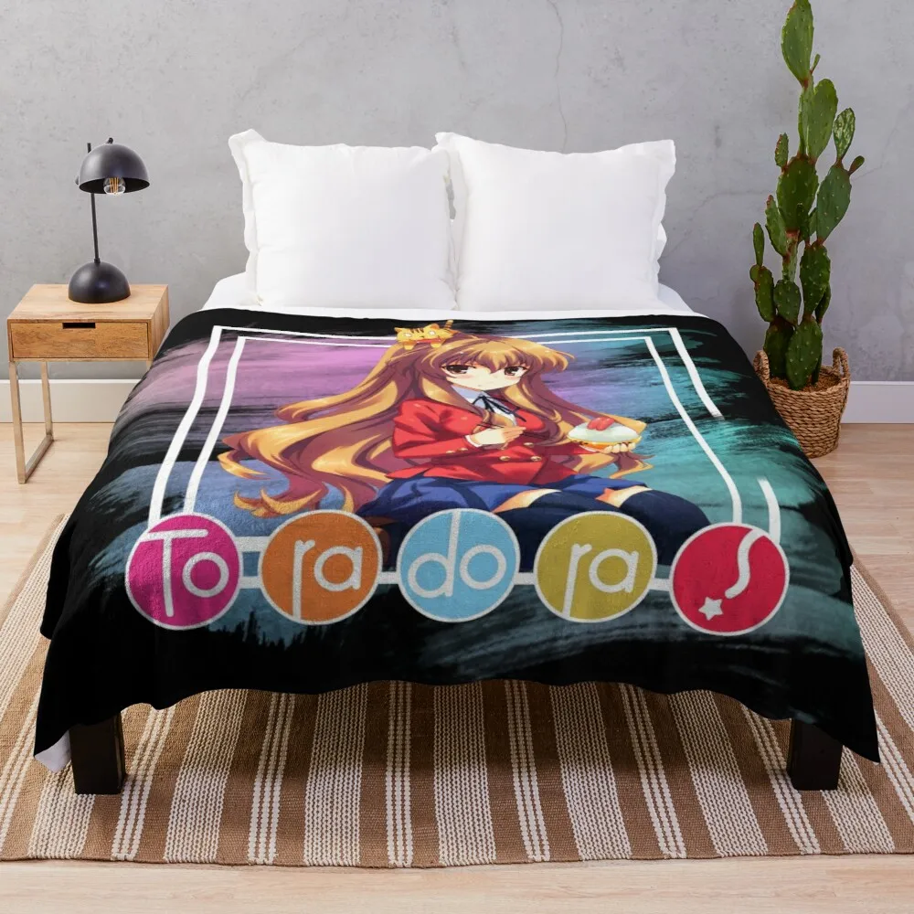 

Fur Throw Blanket Luxury Blue Tile Blanket Toradora Picnic Blanket Kawaii Bedding Throw Blankets