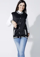 baseball sports jacket coat women girl fashion cardigan botton crewneck uniform solid casual streetwear sportswear top
