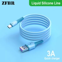 silicone micro usb type c charging cable 2m 1m 5v3a fast charger data cable for samsung xiaomi huawei mobile phone cables